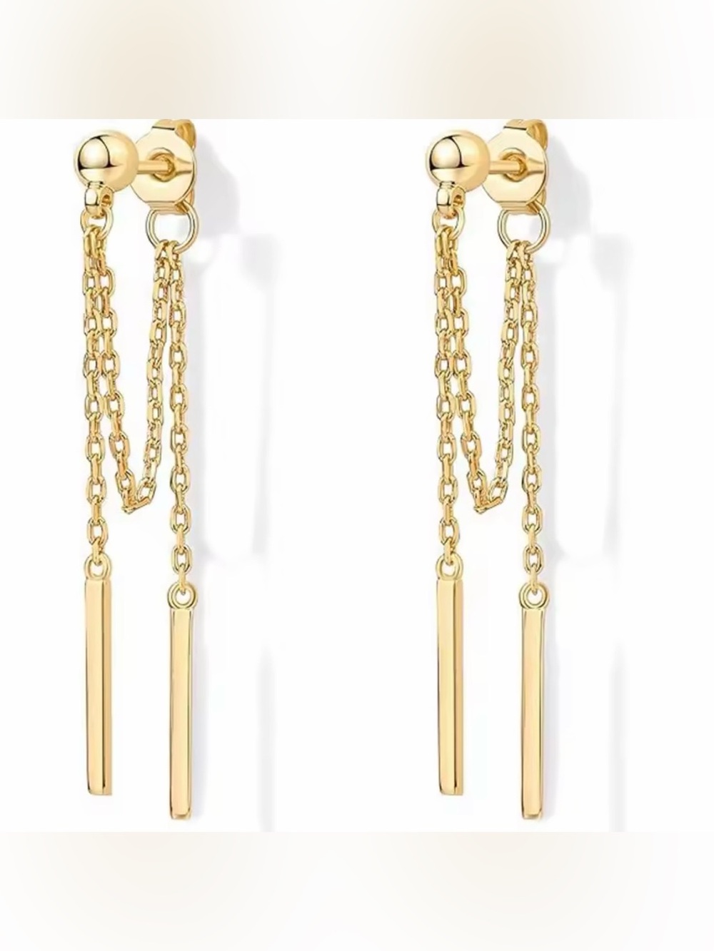 Kohl's Gold Double Chain Bar Drop Earrings for Women